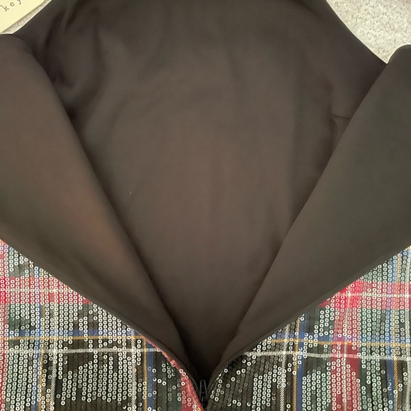 Copper Key Black/Red Plaid Print Sequin Shift Dress NWT Sz.S - Picture 5 of 10